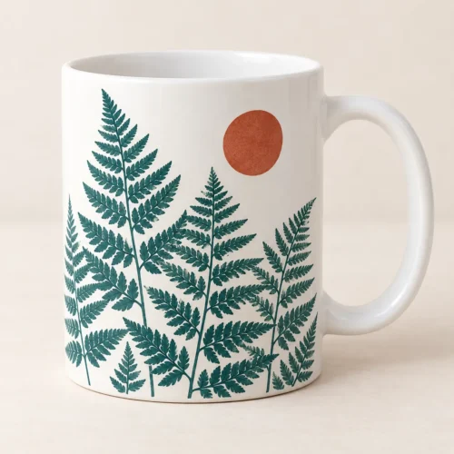 Kiln Fern Ceramic Mug — main design mockup