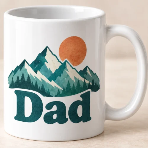 Mountain Dad Ceramic Mug — detail design mockup