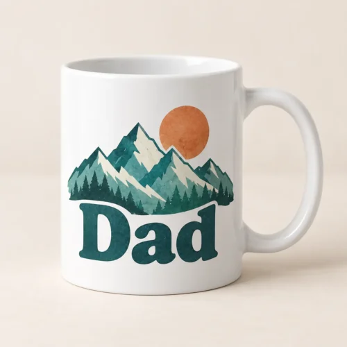 Mountain Dad Ceramic Mug — main design mockup