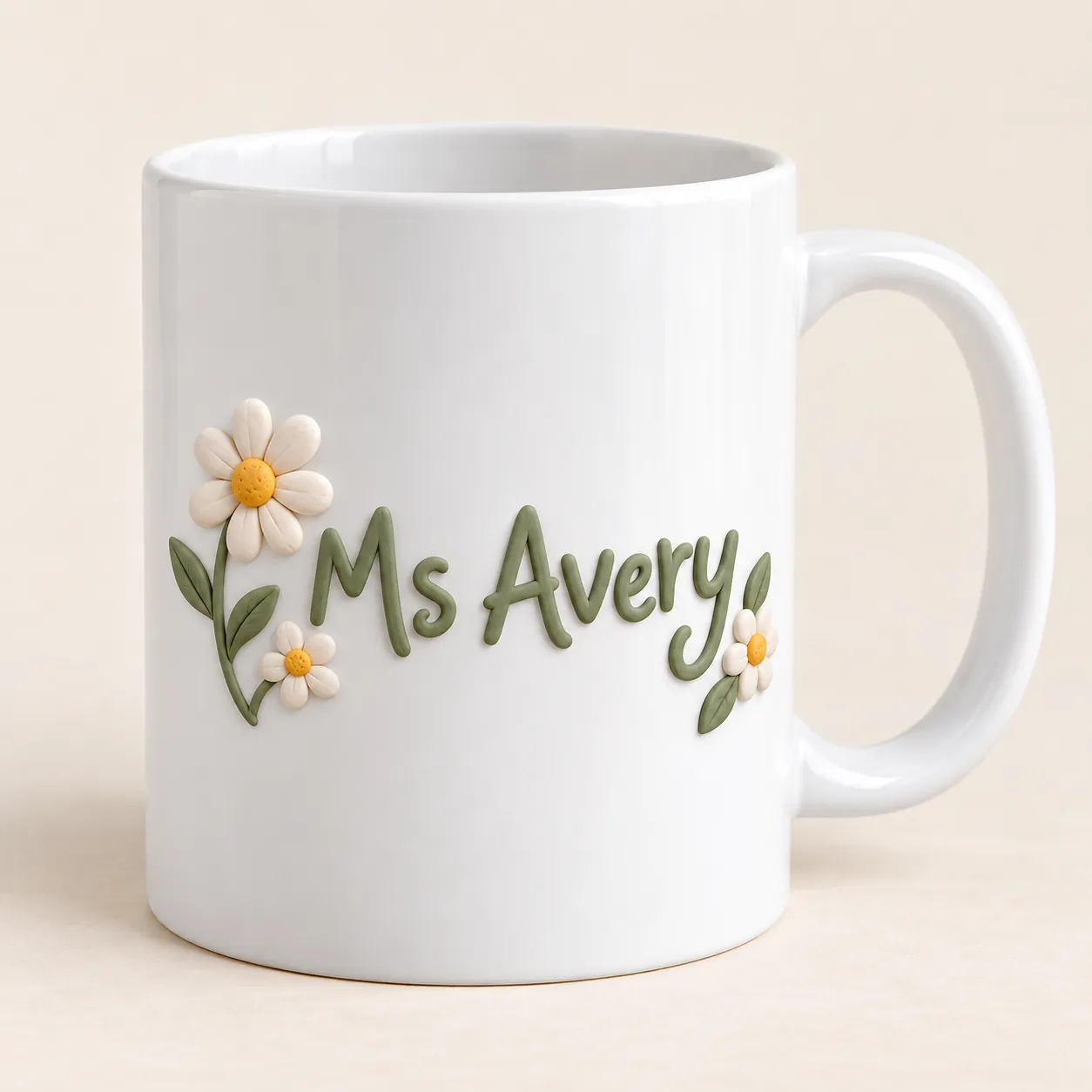 Teacher Bloom Ceramic Mug — main design mockup
