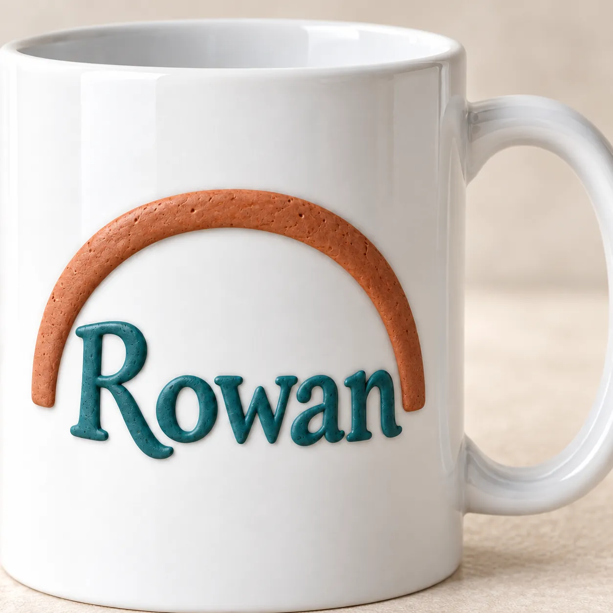 Name Arch Ceramic Mug — detail design mockup