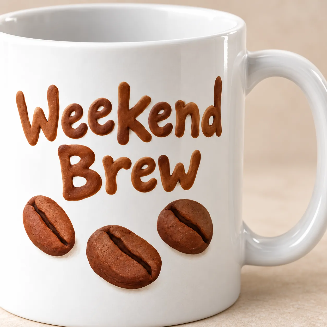 Weekend Brew Ceramic Mug — detail design mockup