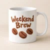 Weekend Brew Ceramic Mug — main design mockup