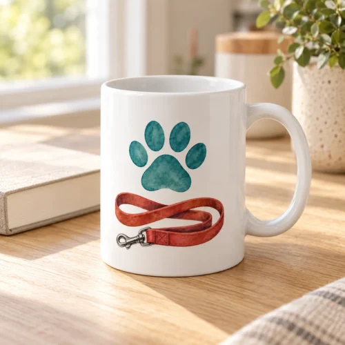 Dogwalk Coffee Ceramic Mug — lifestyle design mockup