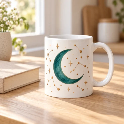 Stargazer Ceramic Mug — lifestyle design mockup