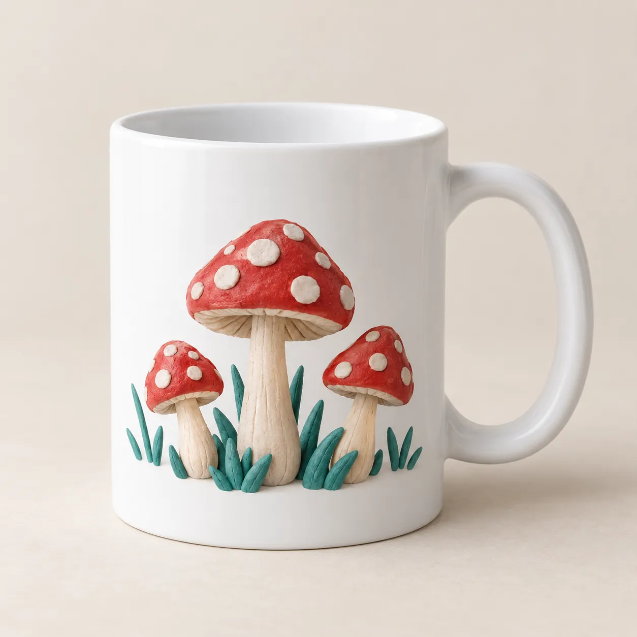 Tiny Mushroom Ceramic Mug — main design mockup