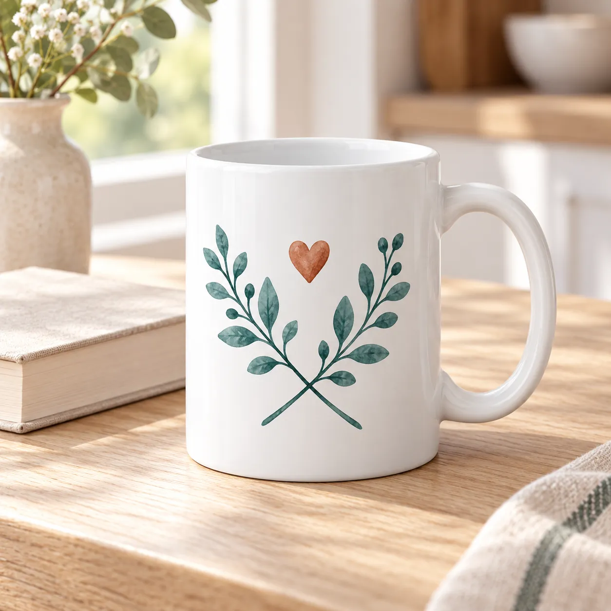 Love Lines Ceramic Mug — lifestyle design mockup
