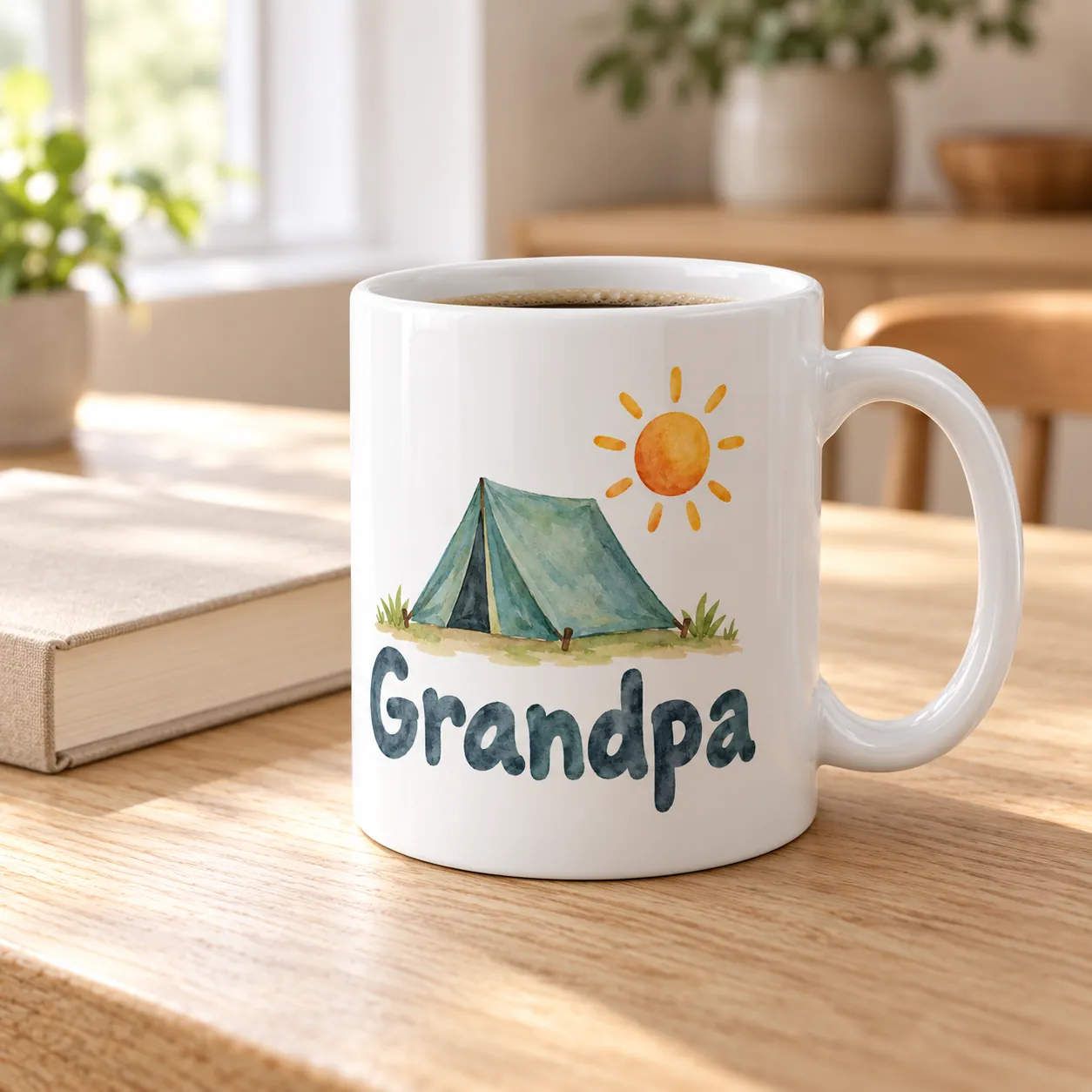 Grandpa Camp Ceramic Mug — lifestyle design mockup