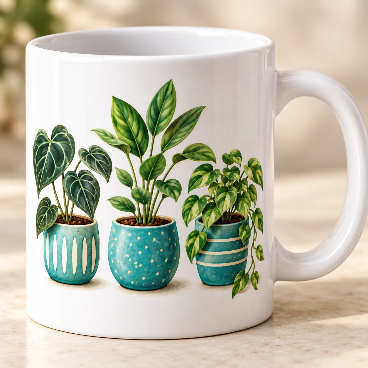 Plant Break Ceramic Mug — detail design mockup