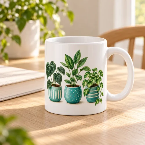 Plant Break Ceramic Mug — lifestyle design mockup