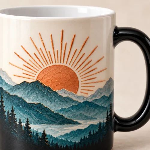 Sunrise Reveal Color-Changing Mug — detail design mockup