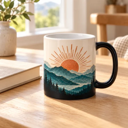Sunrise Reveal Color-Changing Mug — lifestyle design mockup