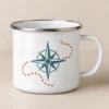 Trail Compass Enamel Camp Mug — main design mockup