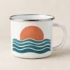 Lake Pause Enamel Camp Mug — main design mockup