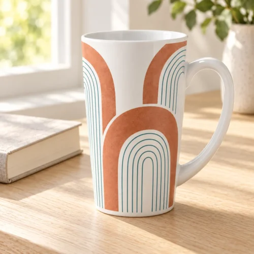 Morning Arch Latte Mug — lifestyle design mockup