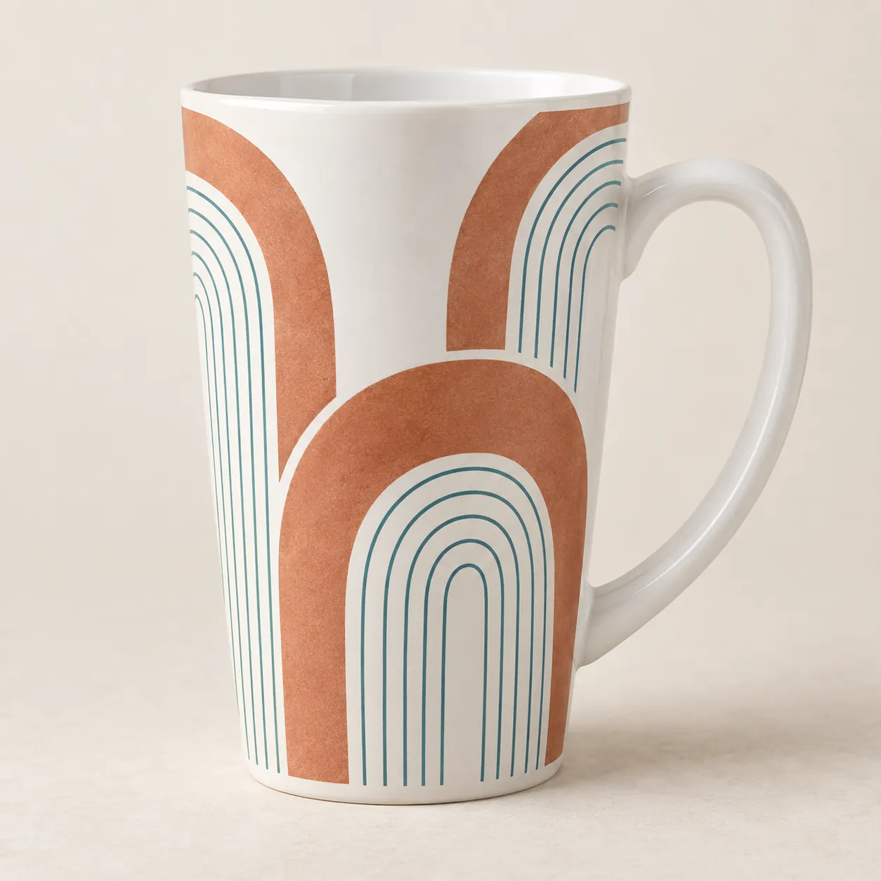 Morning Arch Latte Mug — main design mockup