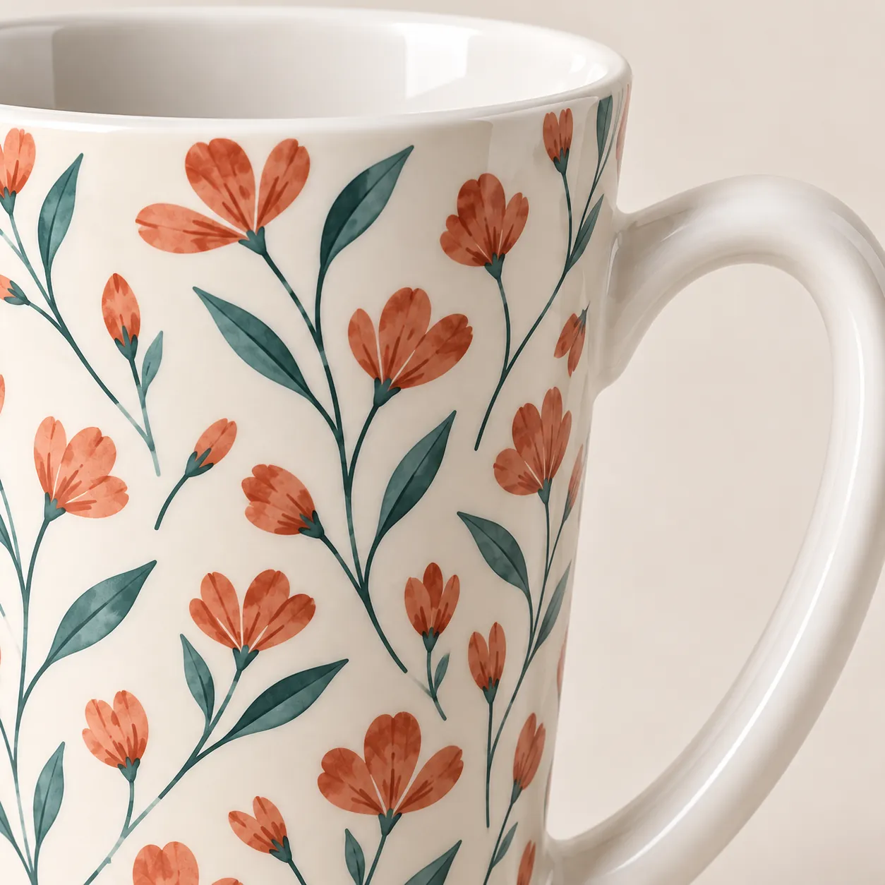 Petal Latte Latte Mug — detail design mockup
