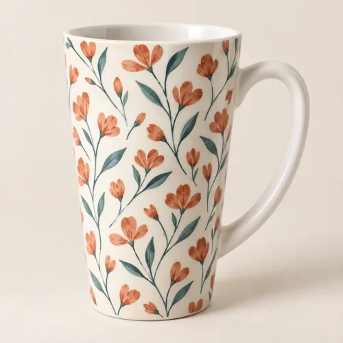 Petal Latte Latte Mug — main design mockup