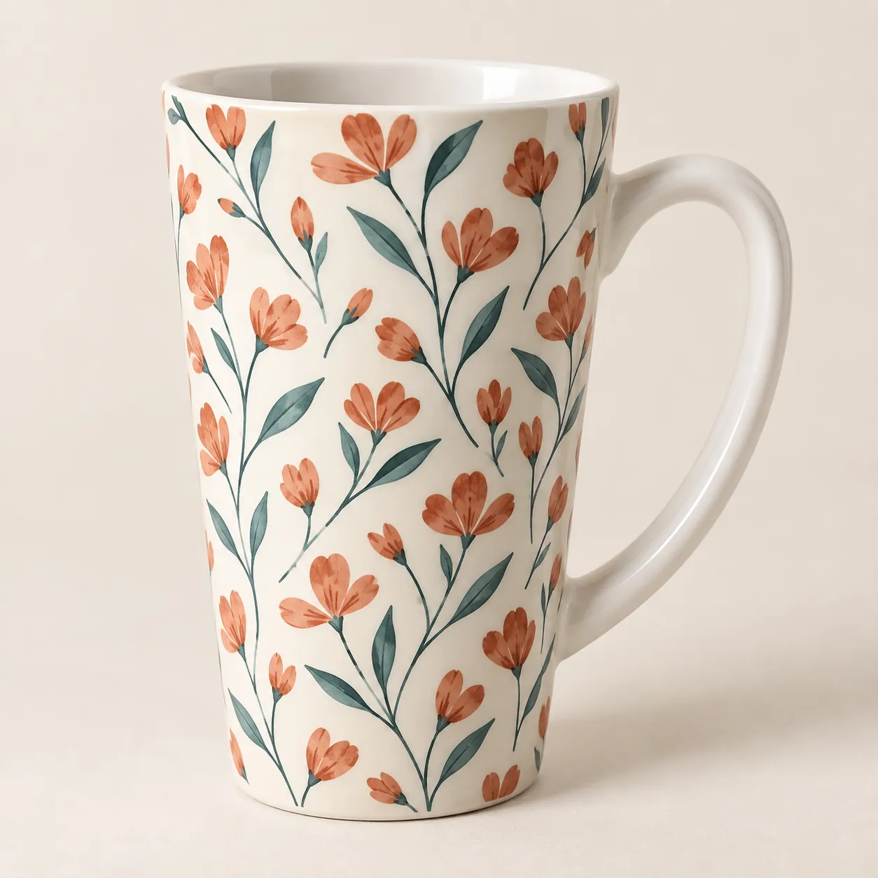 Petal Latte Latte Mug — main design mockup