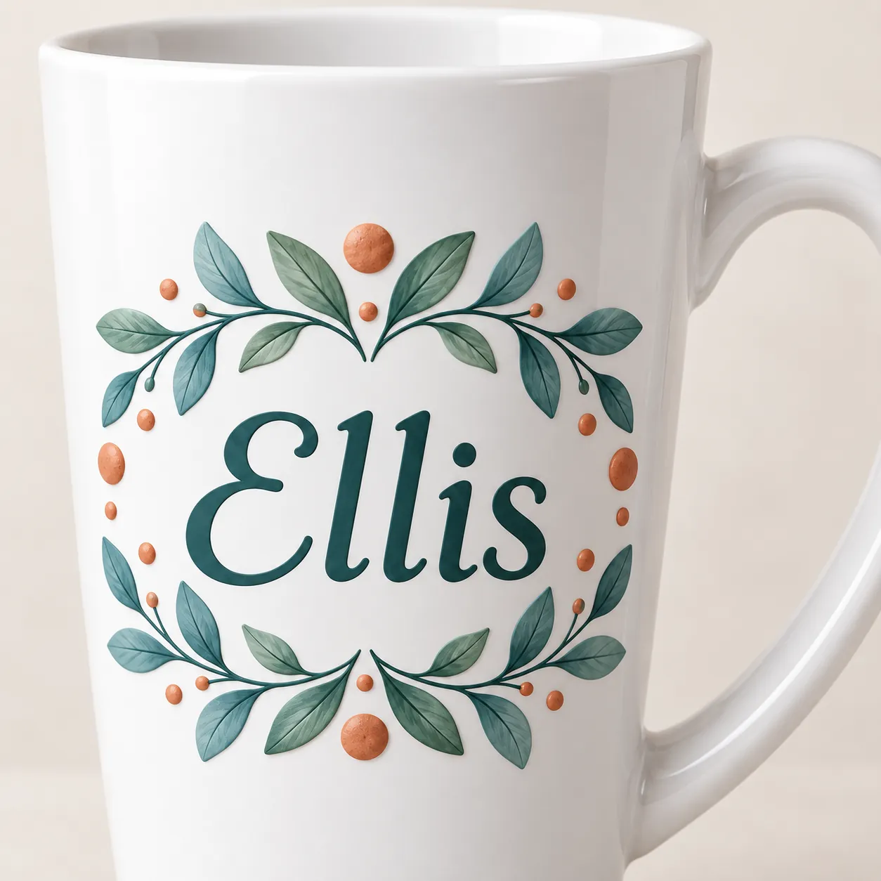 Name Latte Latte Mug — detail design mockup