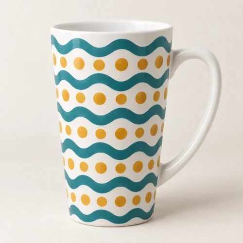 Honey Pour Latte Mug — main design mockup