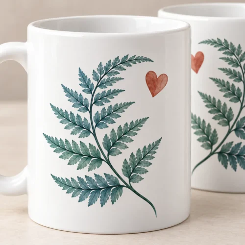 Together Fern Two-Mug Gift Set — detail design mockup