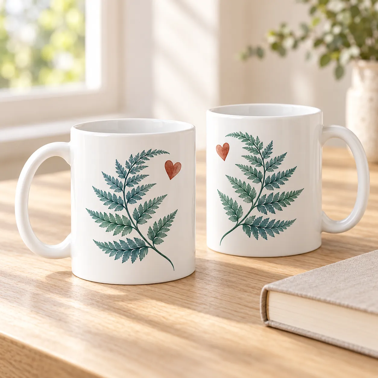 Together Fern Two-Mug Gift Set — lifestyle design mockup
