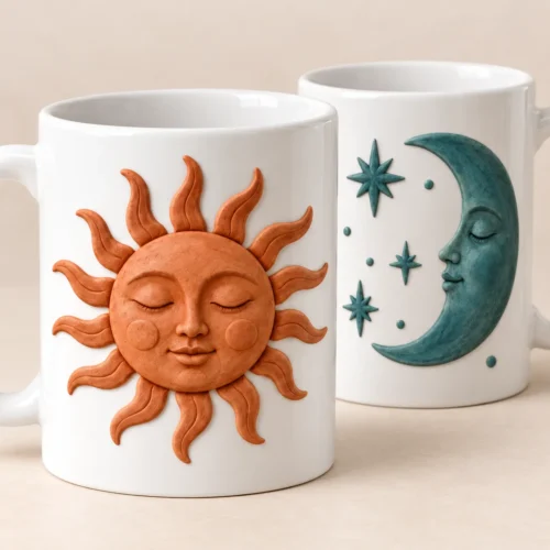 Sun And Moon Two-Mug Gift Set — detail design mockup