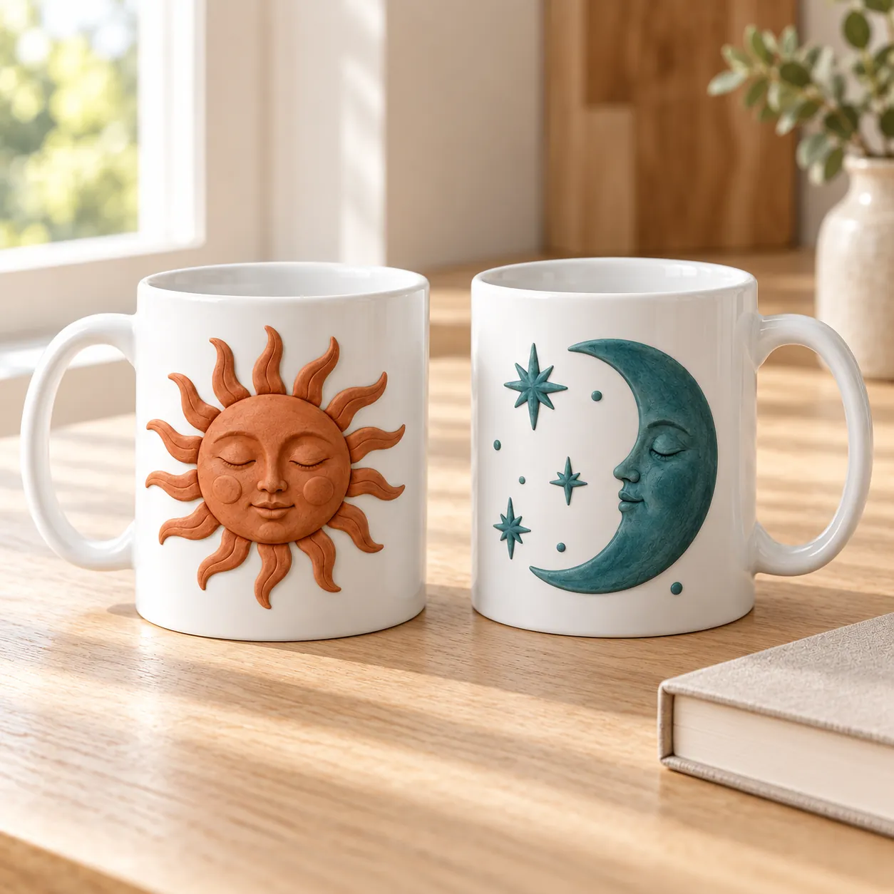 Sun And Moon Two-Mug Gift Set — lifestyle design mockup