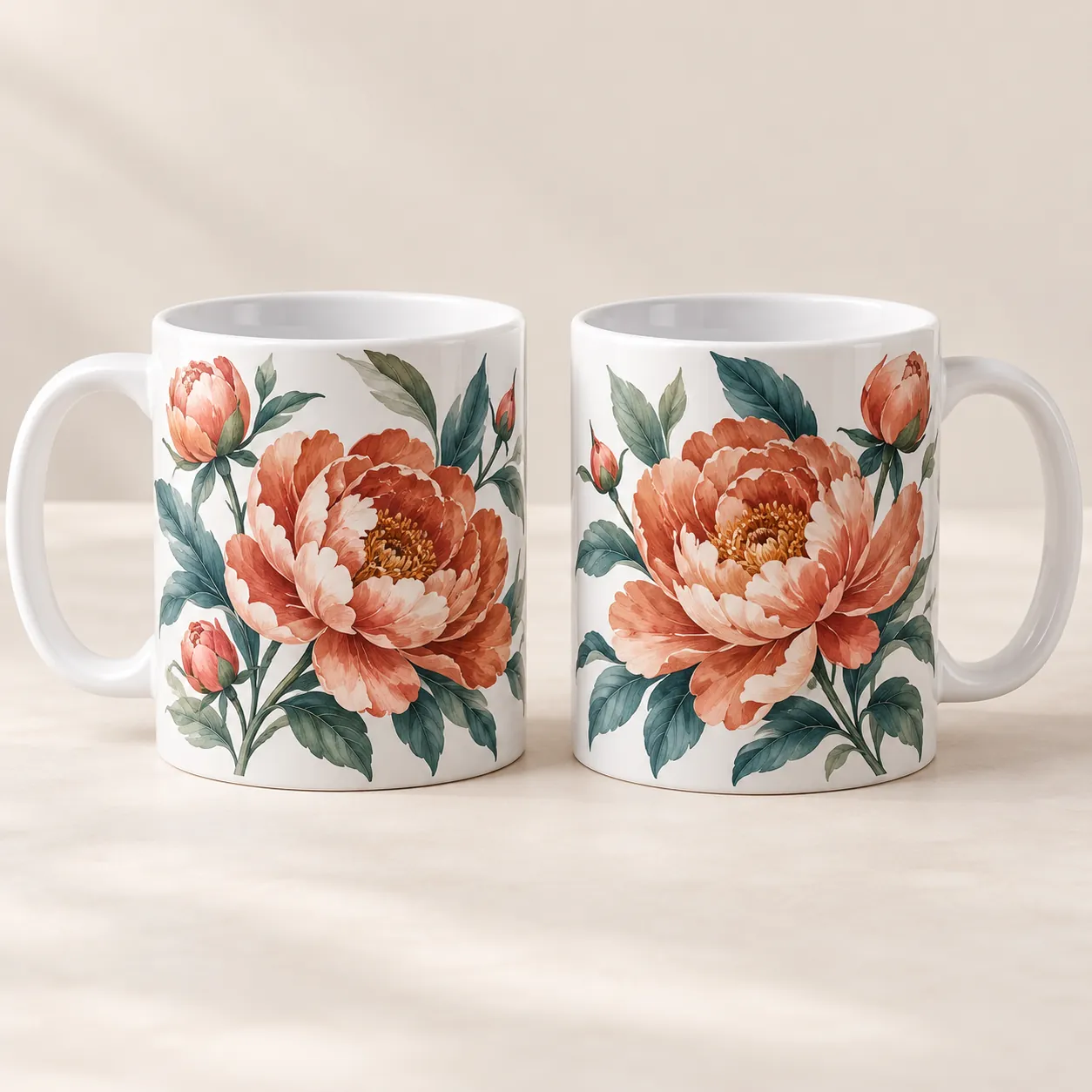 Garden Pair Two-Mug Gift Set — main design mockup